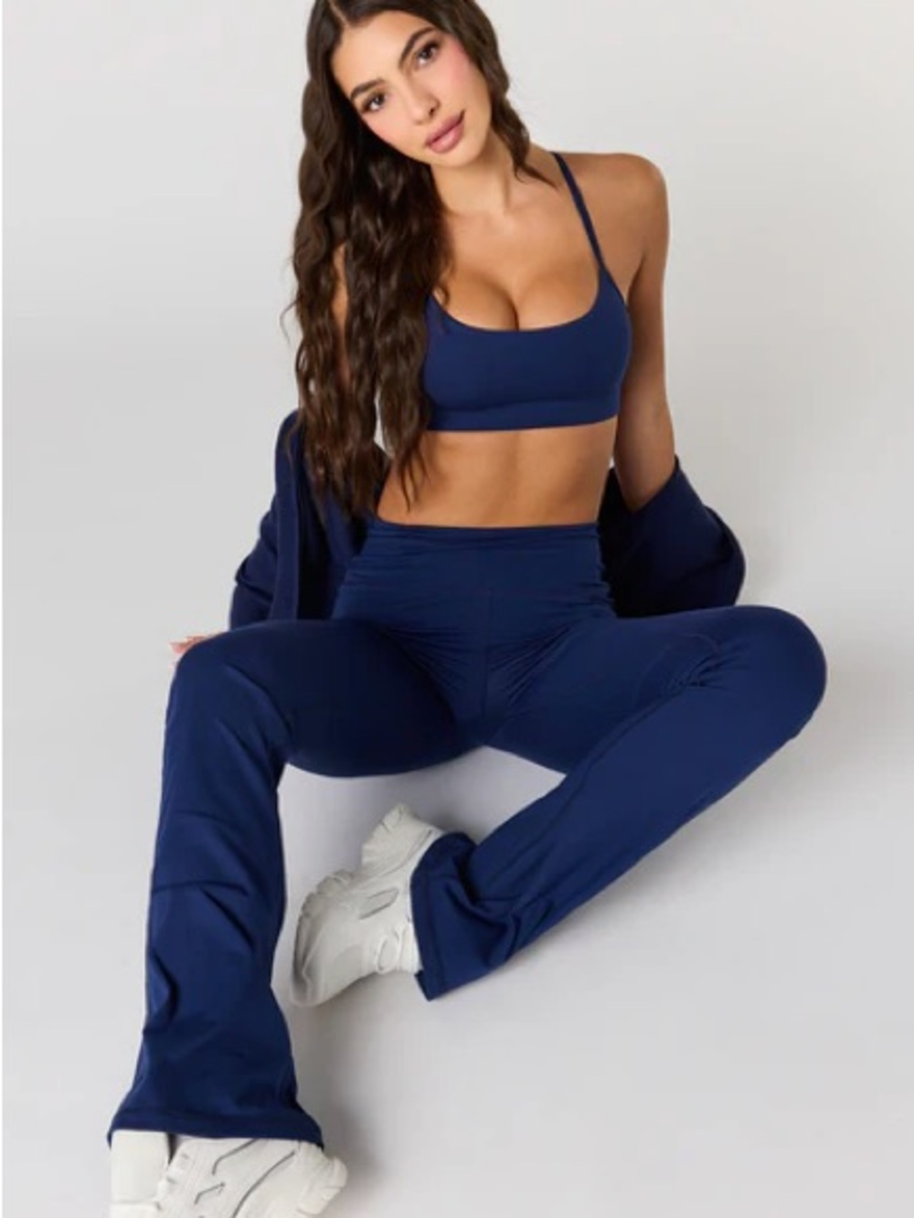 Women's High-Waist Flare Yoga Pants - Navy